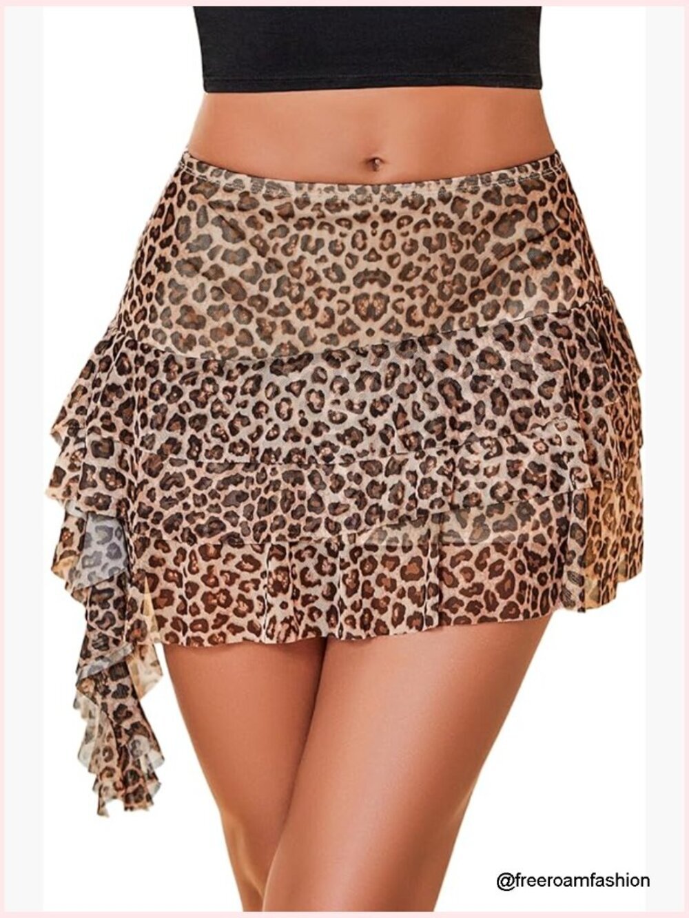 Ruffle Lace Tiered Mini Skirt Double Layer Asymmetrical Y2K